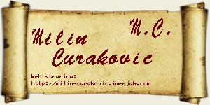 Milin Curaković vizit kartica